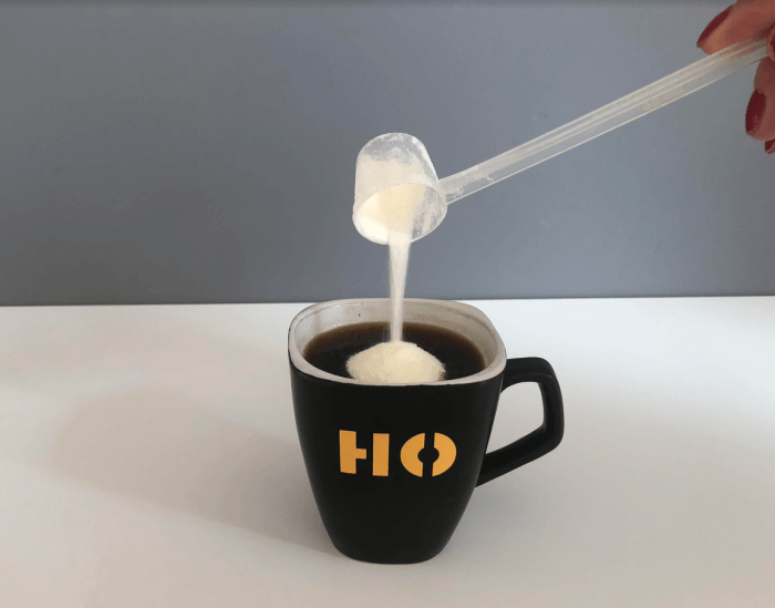 Collageen poeder in koffie
